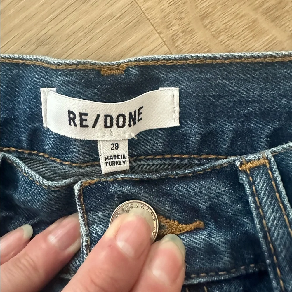 Re/Done High Waist Denim Shorts in Classic Blue